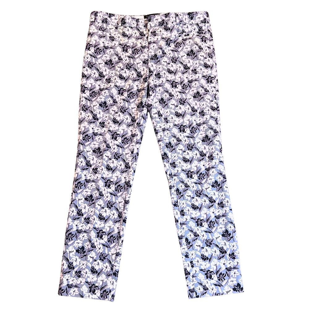 Banana Republic Women's Purple Sloan Slim Ankle Floral Dress Pants - Size 10